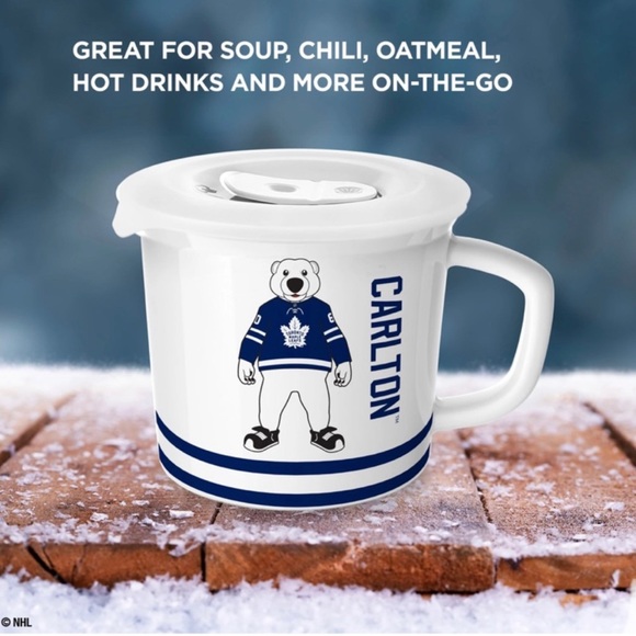 Official NHL Toronto Maple Leafs Carlton the Bear Mascot Corningware Meal Mug - Picture 13 of 13